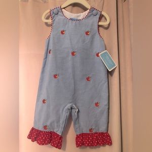 NWT Anavini Hand Smocked Apple Outfit - 12 months